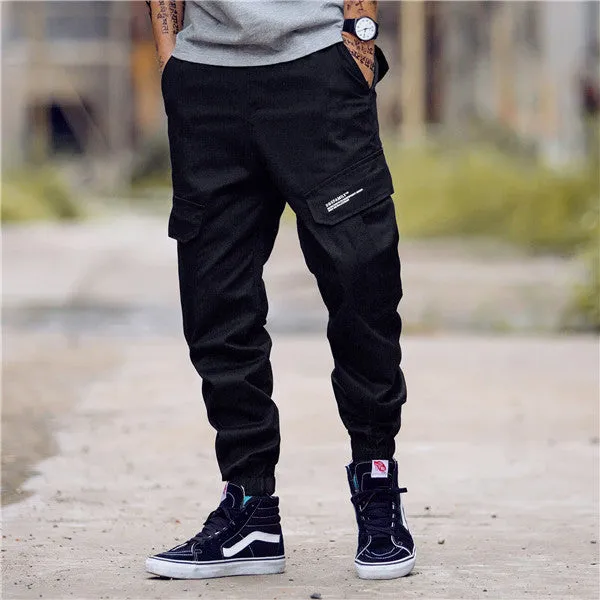 Men's camouflage slim fit jogger trousers with ankle cuffs, cotton blend streetwear pants