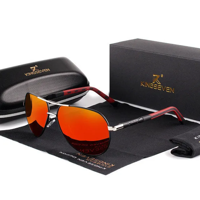 Polarized sunglasses with UV400 protection, polycarbonate lenses, aluminium alloy and silicone frame
