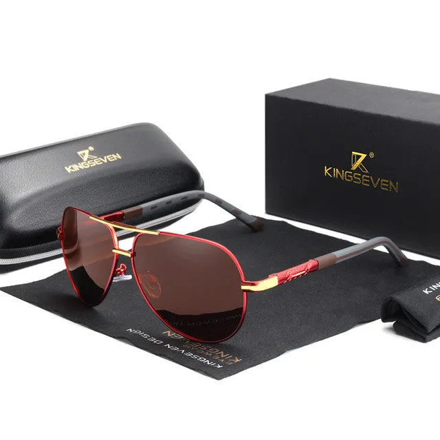 Polarized sunglasses with UV400 protection, polycarbonate lenses, aluminium alloy and silicone frame