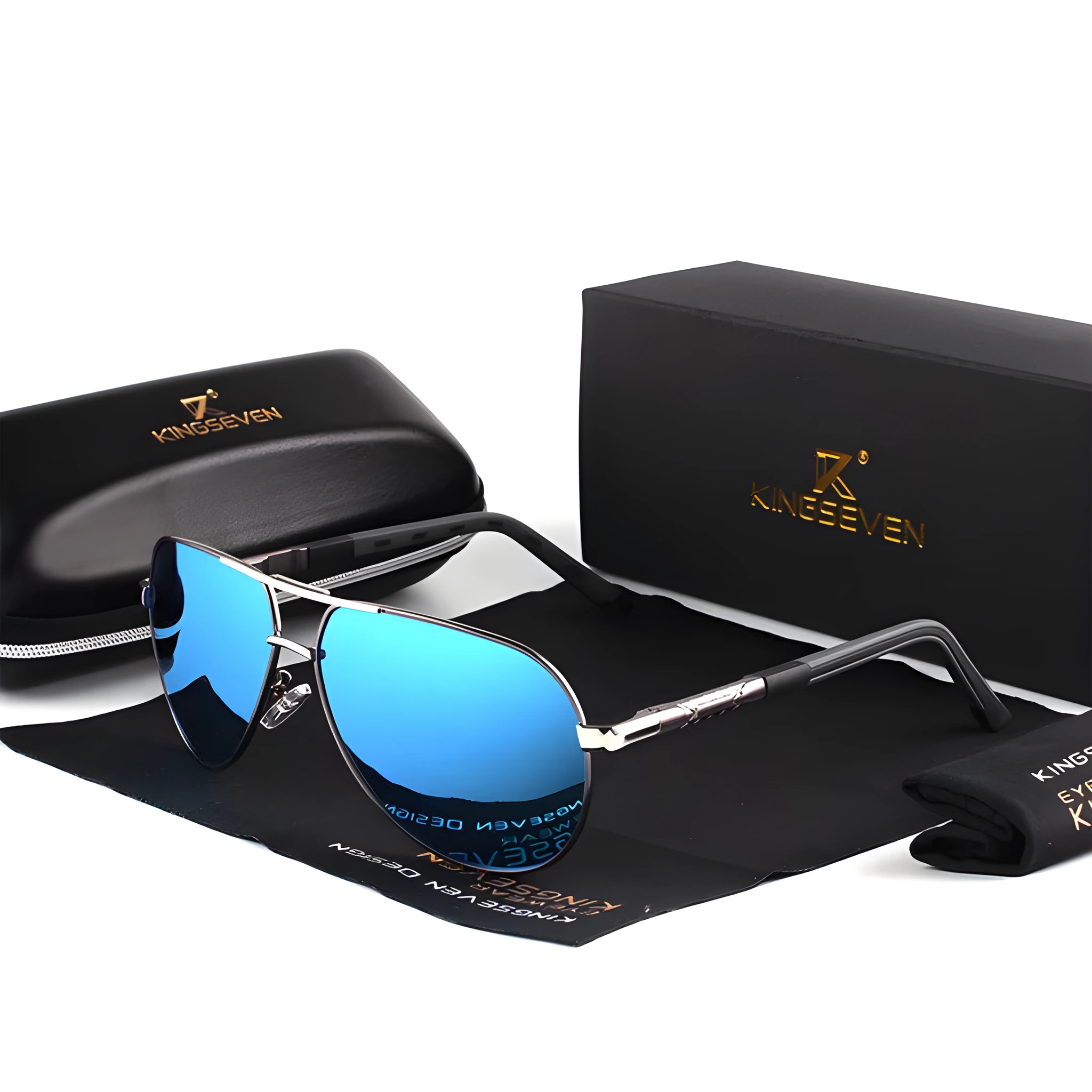 Polarized sunglasses with UV400 protection, polycarbonate lenses, aluminium alloy and silicone frame