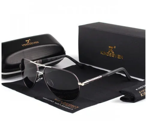 Polarized sunglasses with UV400 protection, polycarbonate lenses, aluminium alloy and silicone frame