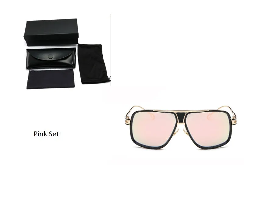 Grandmaster square sunglasses for men with black frame and UV400 acrylic lenses
