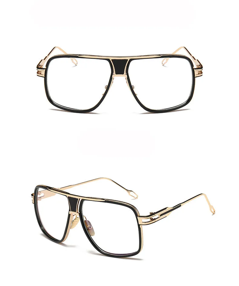 Grandmaster square sunglasses for men with black frame and UV400 acrylic lenses