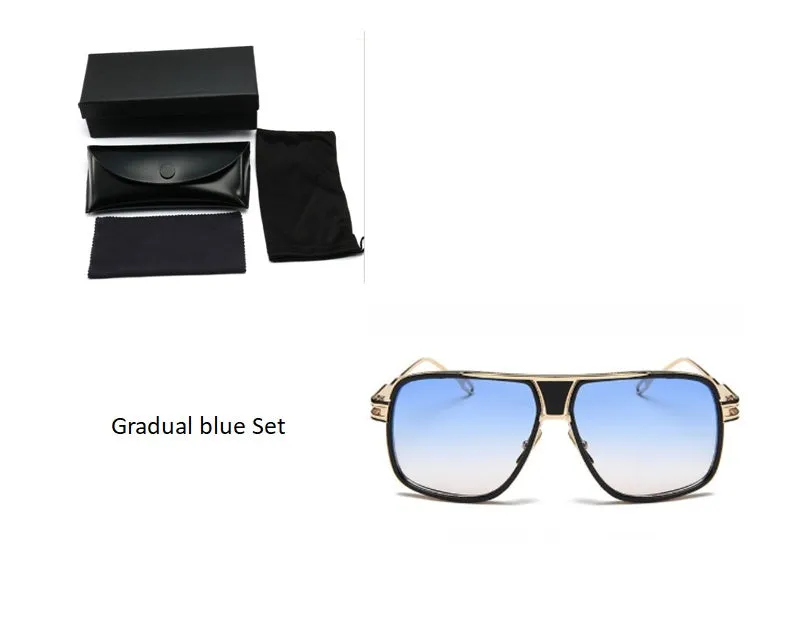 Grandmaster square sunglasses for men with black frame and UV400 acrylic lenses