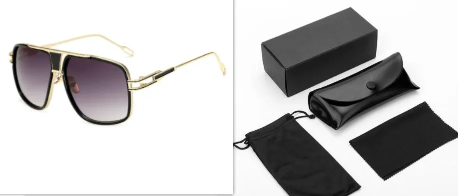Grandmaster square sunglasses for men with black frame and UV400 acrylic lenses