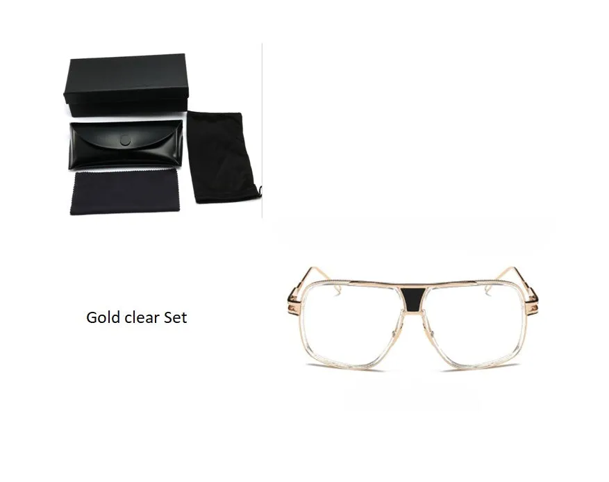 Grandmaster square sunglasses for men with black frame and UV400 acrylic lenses