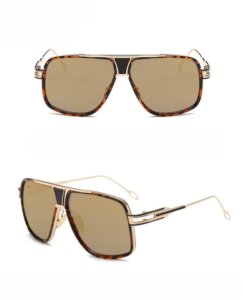 Grandmaster square sunglasses for men with black frame and UV400 acrylic lenses