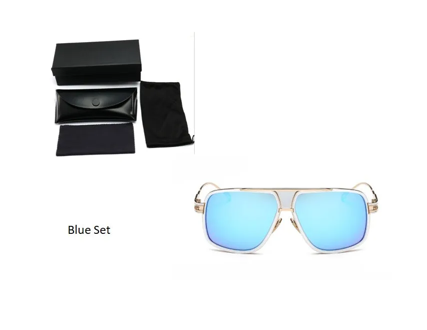 Grandmaster square sunglasses for men with black frame and UV400 acrylic lenses