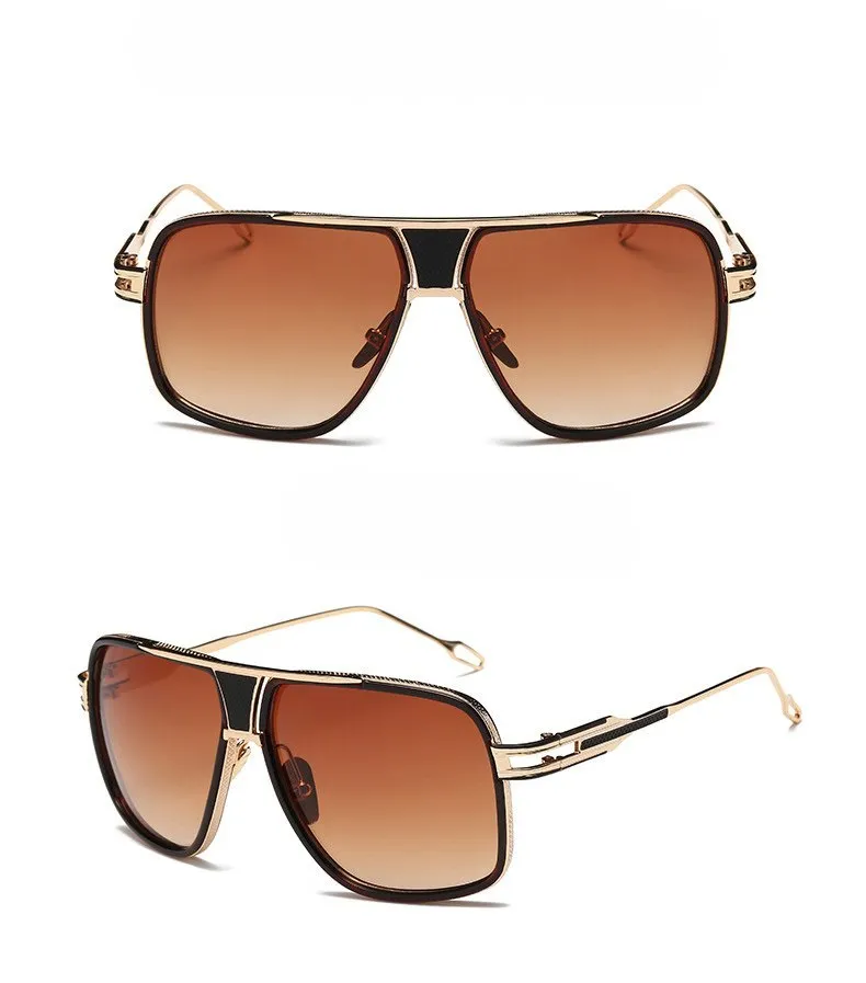 Grandmaster square sunglasses for men with black frame and UV400 acrylic lenses