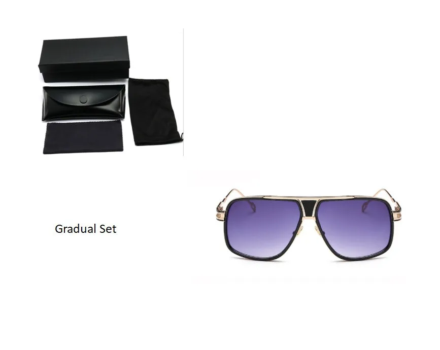 Grandmaster square sunglasses for men with black frame and UV400 acrylic lenses