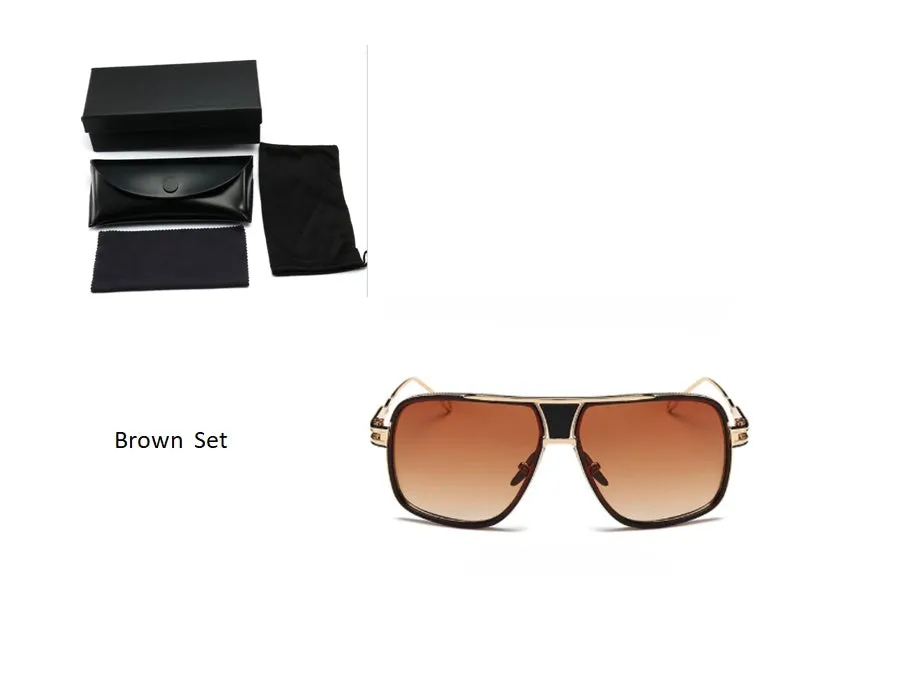 Grandmaster square sunglasses for men with black frame and UV400 acrylic lenses