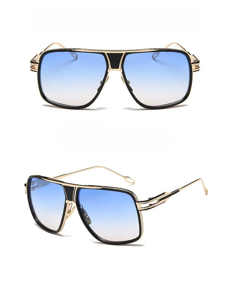 Grandmaster square sunglasses for men with black frame and UV400 acrylic lenses
