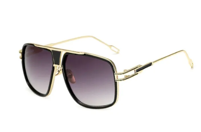 Grandmaster square sunglasses for men with black frame and UV400 acrylic lenses