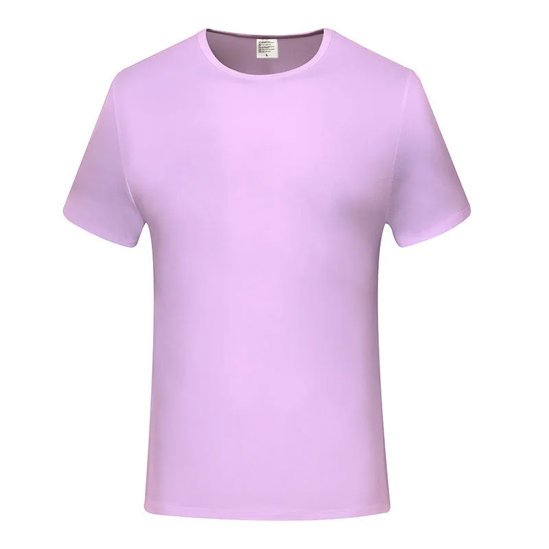 Blank custom sublimation t-shirt in white 100% polyester front view