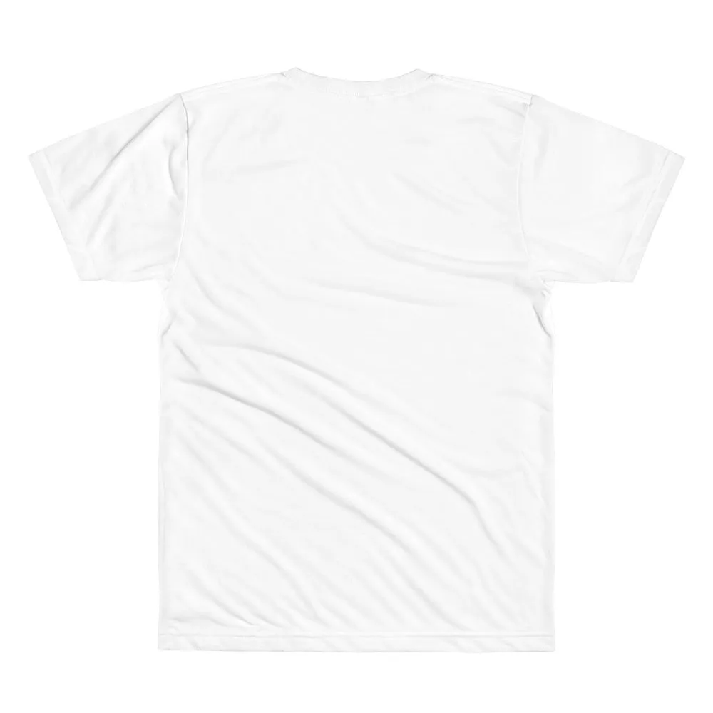 Blank custom sublimation t-shirt in white 100% polyester front view