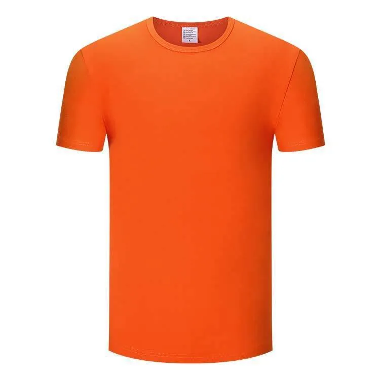 Blank custom sublimation t-shirt in white 100% polyester front view