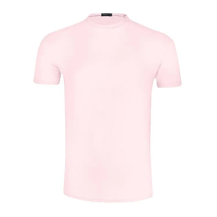 Blank custom sublimation t-shirt in white 100% polyester front view