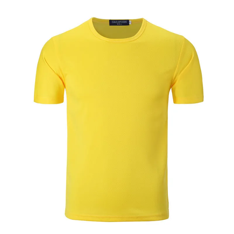 Blank custom sublimation t-shirt in white 100% polyester front view