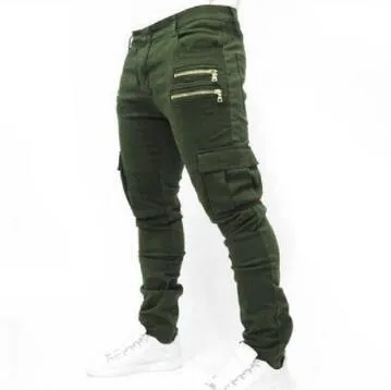 Men's military tactical pants in Army Green with multiple cargo pockets and ripstop weave fabric
