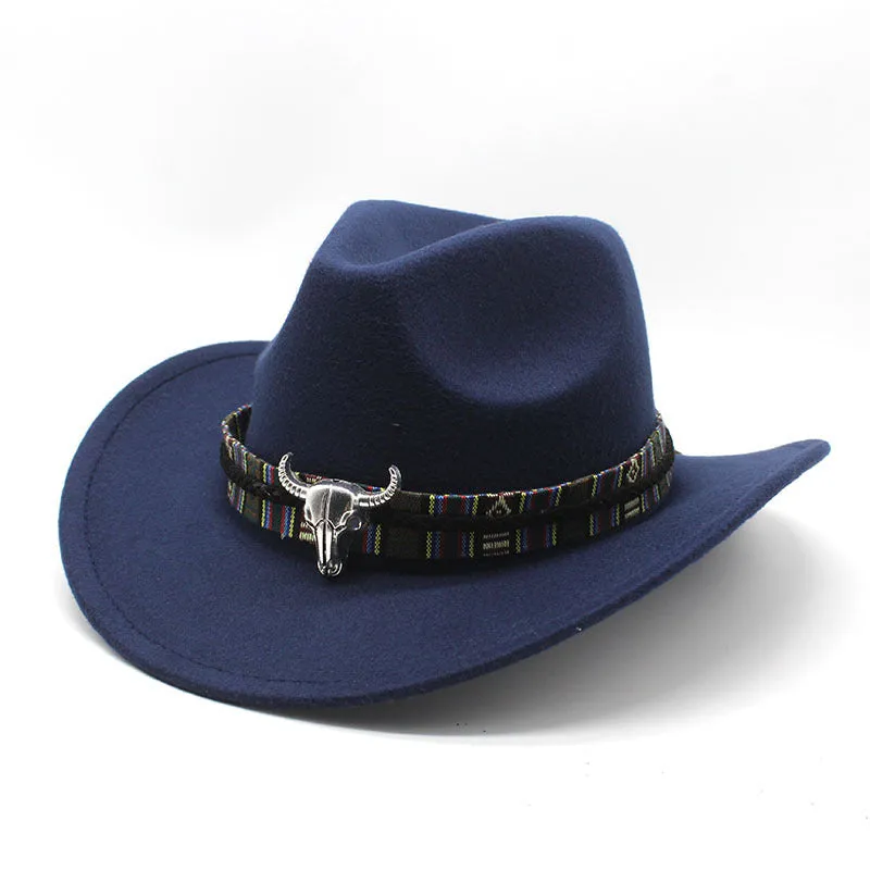Polyester Western cowboy hat with a bell crown in army green colour, shown from the side.