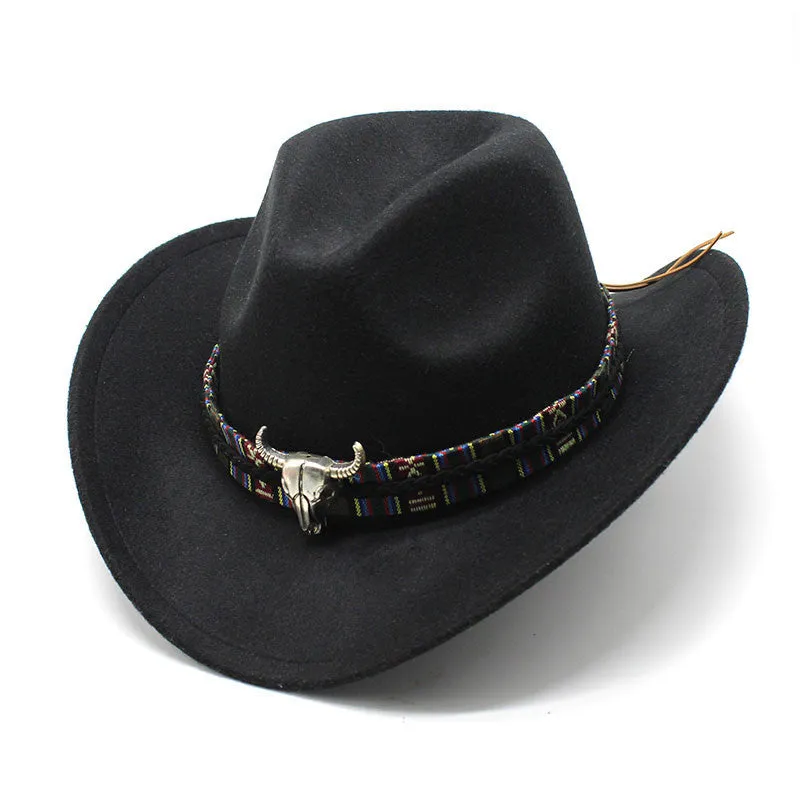 Polyester Western cowboy hat with a bell crown in army green colour, shown from the side.