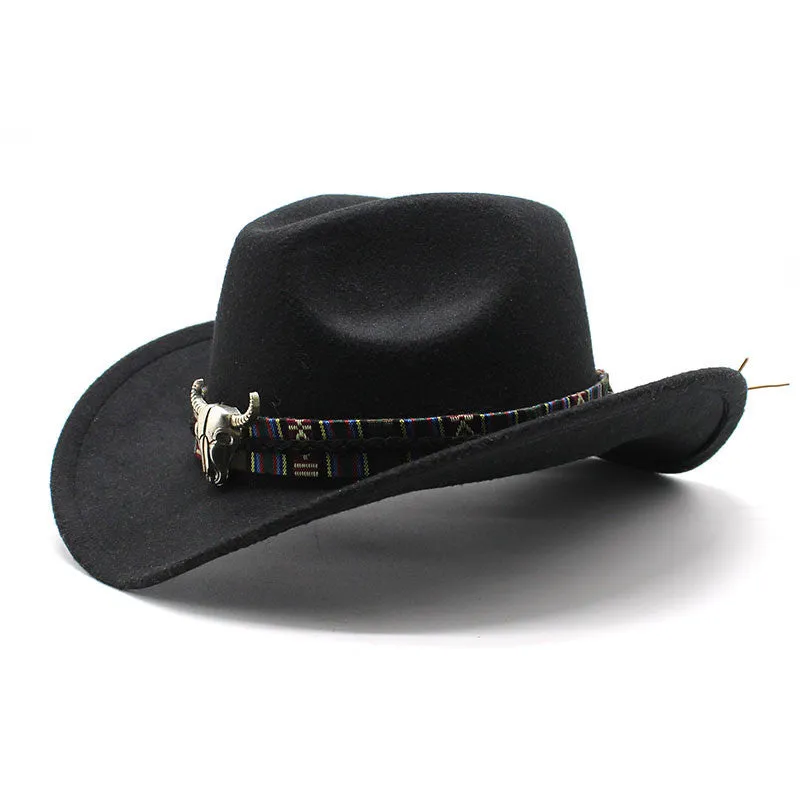 Polyester Western cowboy hat with a bell crown in army green colour, shown from the side.