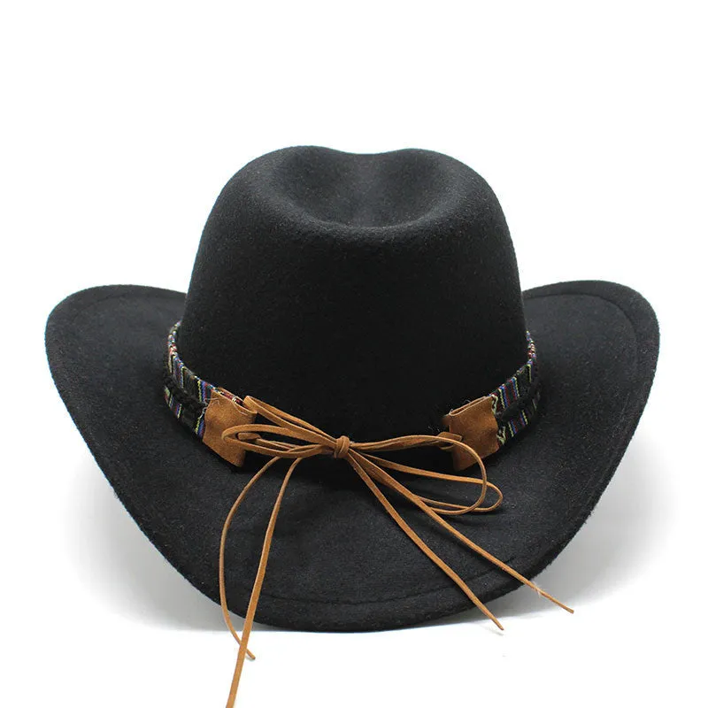Polyester Western cowboy hat with a bell crown in army green colour, shown from the side.