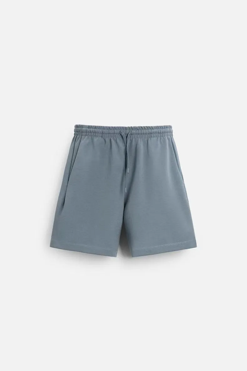 Short sleeve casual set with matching shorts in multiple colour combinations including blue, military green, black and white