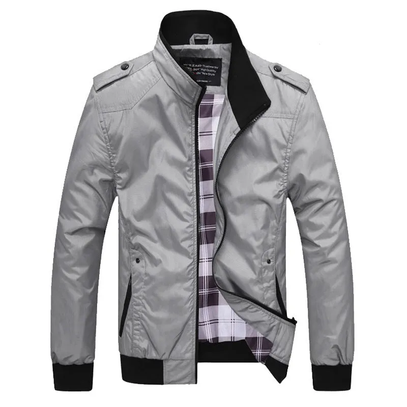Men's bomber jacket overcoat in chemical fibre blend, available in multiple colours with Asian sizing M to 6XL