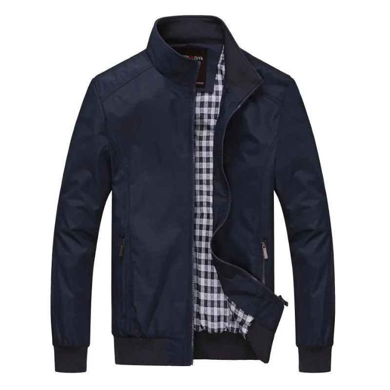 Men's bomber jacket overcoat in chemical fibre blend, available in multiple colours with Asian sizing M to 6XL