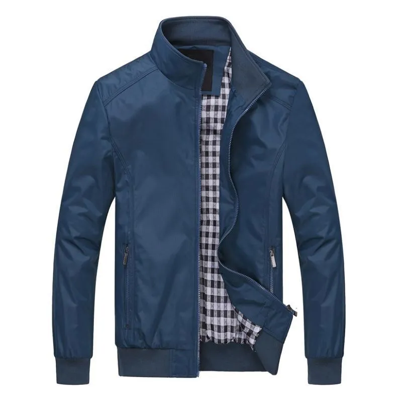 Men's bomber jacket overcoat in chemical fibre blend, available in multiple colours with Asian sizing M to 6XL
