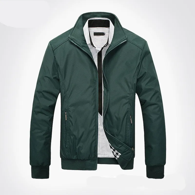 Men's bomber jacket overcoat in chemical fibre blend, available in multiple colours with Asian sizing M to 6XL