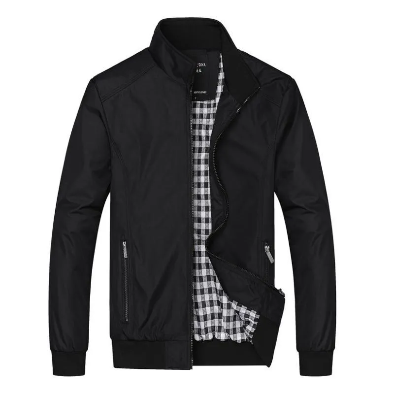 Men's bomber jacket overcoat in chemical fibre blend, available in multiple colours with Asian sizing M to 6XL