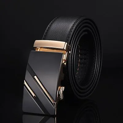 Top quality genuine full grain leather belt for men with metal buckle, available in multiple styles and sizes 110-125cm