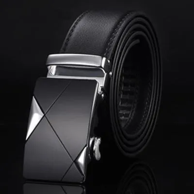 Top quality genuine full grain leather belt for men with metal buckle, available in multiple styles and sizes 110-125cm