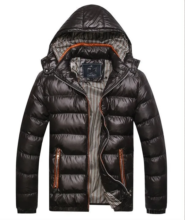 Winter puffer jacket in Black, quilted padding, available in sizes M to 7XL