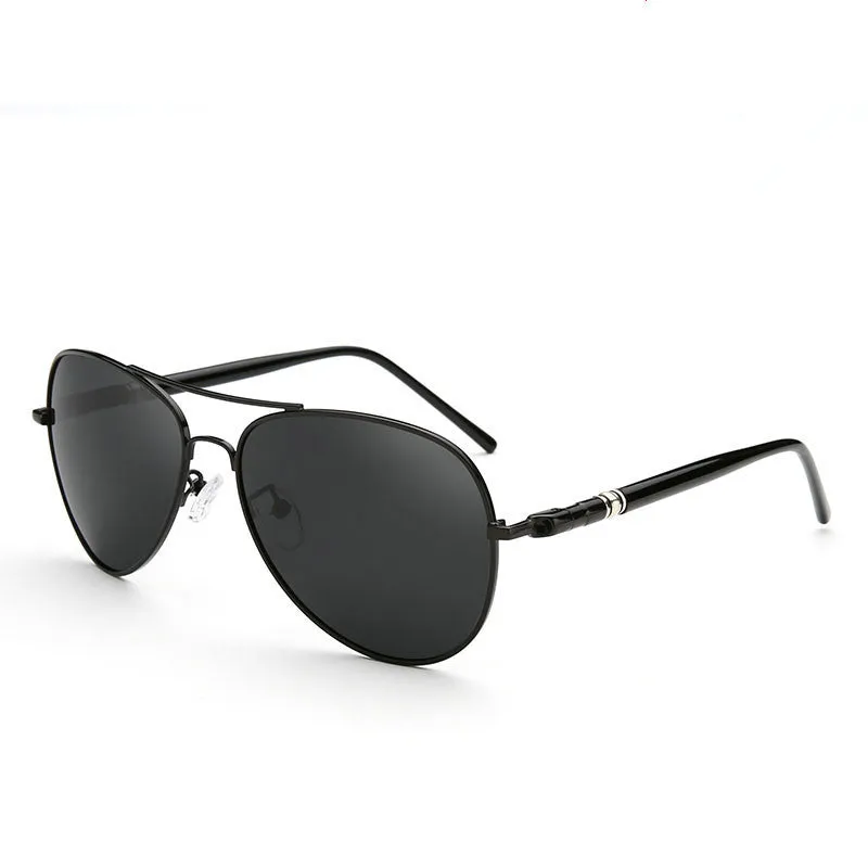 Polarized sunglasses with TAC lens, alloy metal frame, mirror finish, UV protection