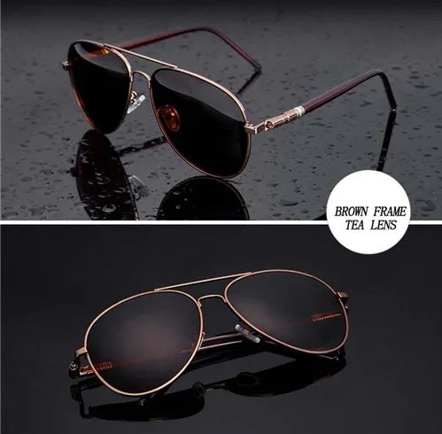 Polarized sunglasses with TAC lens, alloy metal frame, mirror finish, UV protection