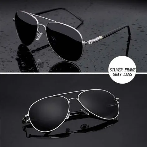 Polarized sunglasses with TAC lens, alloy metal frame, mirror finish, UV protection