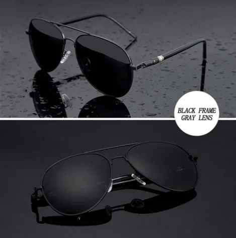 Polarized sunglasses with TAC lens, alloy metal frame, mirror finish, UV protection