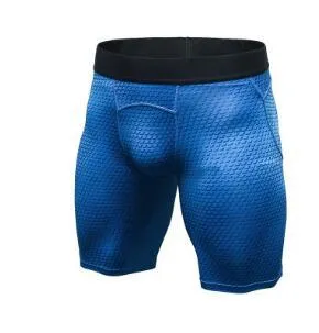 Men's black compression gym shorts with elastic waist, made from 85% polyester 15% spandex for fitness and running