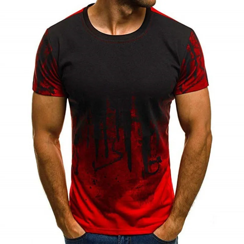 Printed t-shirt in green with short sleeves, available in sizes S to 6XL
