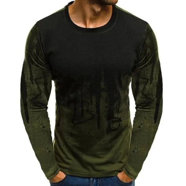 Printed t-shirt in green with short sleeves, available in sizes S to 6XL