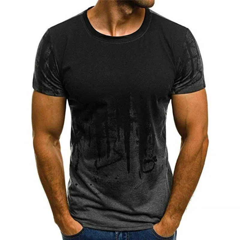 Printed t-shirt in green with short sleeves, available in sizes S to 6XL