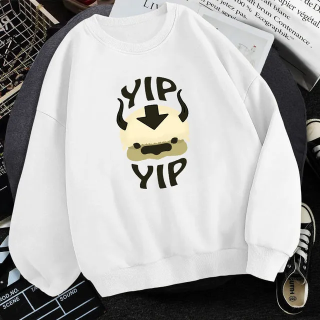Man wearing Avatar The Last Airbender fleece sweatshirt round neck long sleeve multiple colours