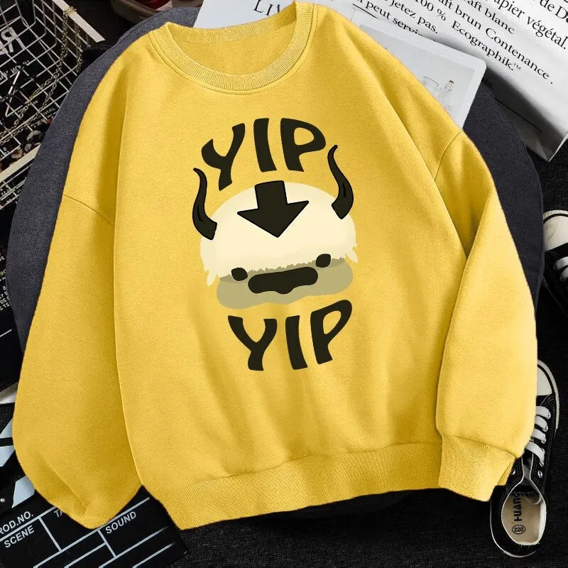 Man wearing Avatar The Last Airbender fleece sweatshirt round neck long sleeve multiple colours