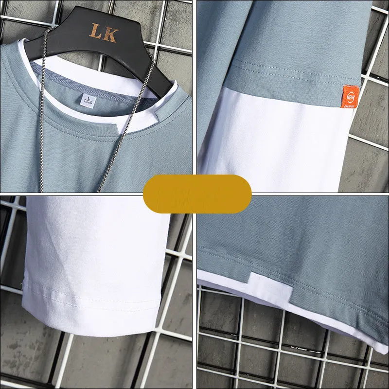 Women's autumn bottoming shirt with long sleeves and round neck in plain solid colour