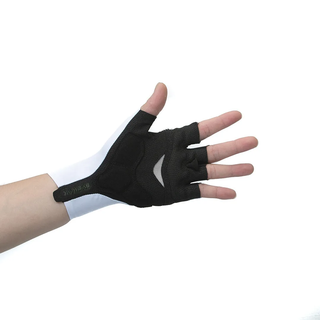 Breathable cycling gloves in knitted fabric with anti-slip grip and anti-collision design, available in multiple colours.