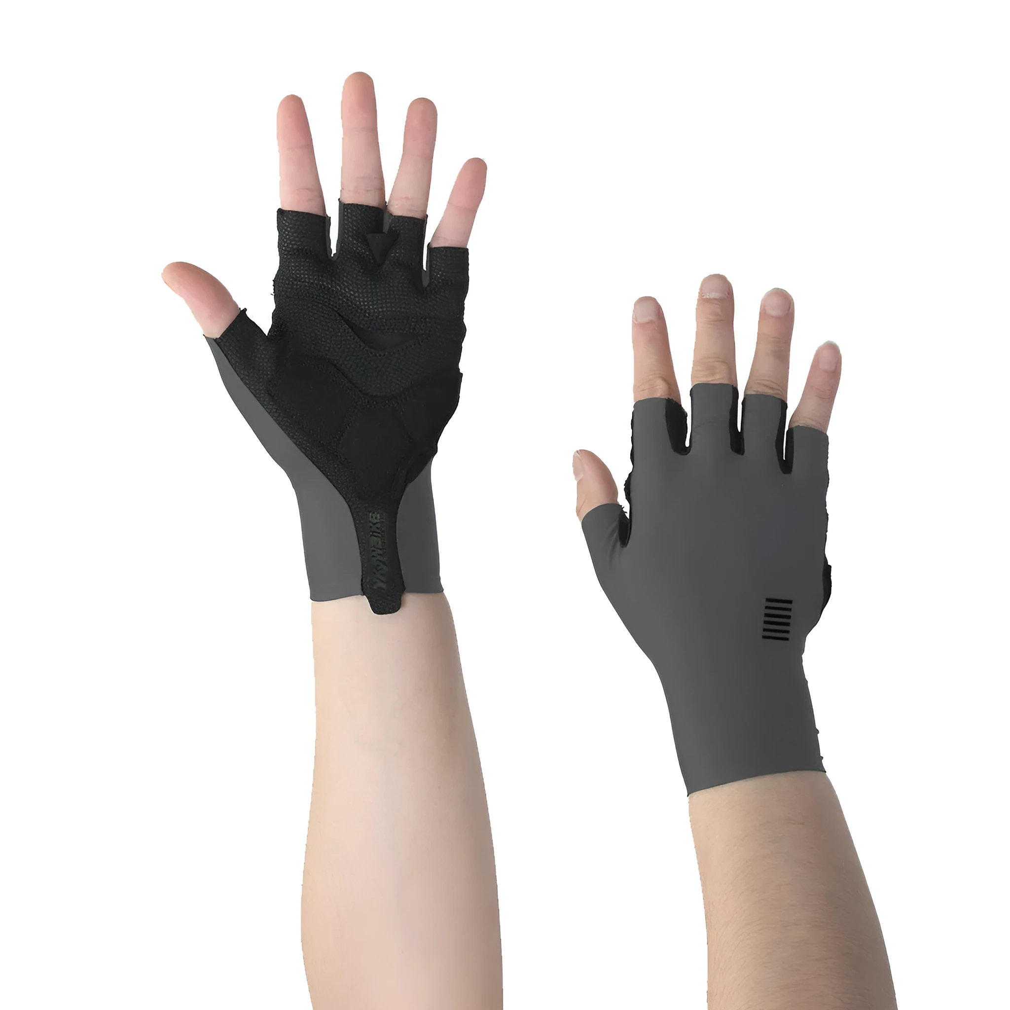 Breathable cycling gloves in knitted fabric with anti-slip grip and anti-collision design, available in multiple colours.