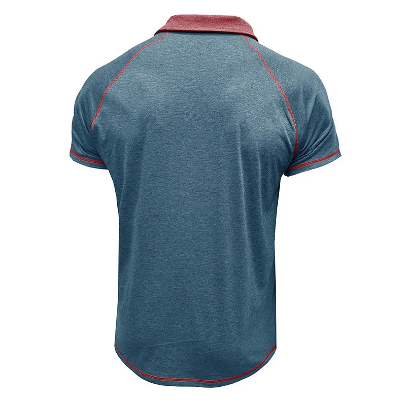 Men's short-sleeved lapel POLO bottoming shirt in polyester fibre, available in multiple colours including khaki and black